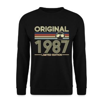 1987 - Unisex Pullover - Schwarz - Vorne - Alina (178cm) & Michal (187cm)