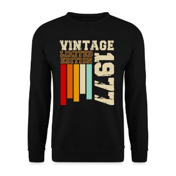1977 - Sweat-shirt Unisexe - noir - Devant - Alina (178cm) & Michal (187cm)
