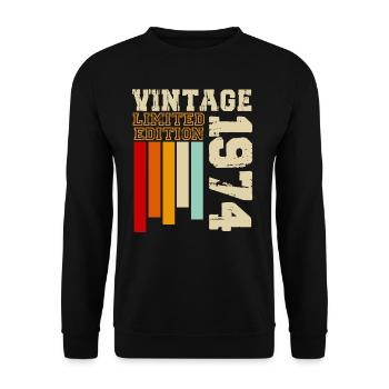 1974 - Sweat-shirt Unisexe - noir - Devant - Alina (178cm) & Michal (187cm)