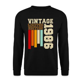 1986 - Sweat-shirt Unisexe - noir - Devant - Alina (178cm) & Michal (187cm)