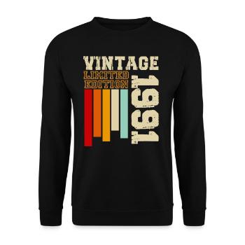 1991 - Sweat-shirt Unisexe - noir - Devant - Alina (178cm) & Michal (187cm)