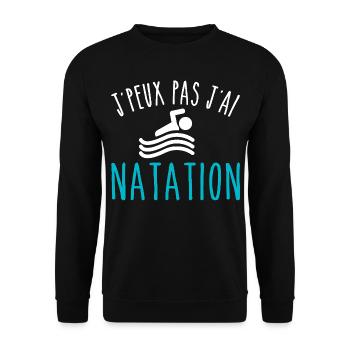 Schwimmen Ich kann nicht schwimmen Schwimmer - Unisex Pullover - Schwarz - Vorne - Alina (178cm) & Michal (187cm)