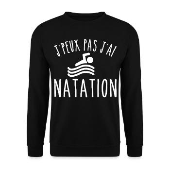 Schwimmen Ich kann nicht schwimmen Schwimmer - Unisex Pullover - Schwarz - Vorne - Alina (178cm) & Michal (187cm)