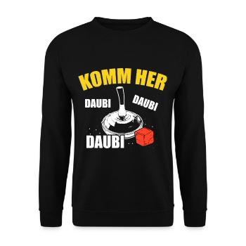Komm Her Daubi Daubi Stockschütze Eisstock Daube - Unisex Pullover - Schwarz - Vorne - Alina (178cm) & Michal (187cm)