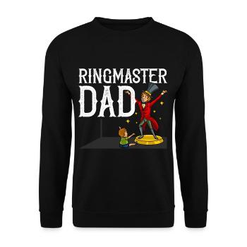 Circus Birthday Party Papa Theme Ringmaster - Unisex Sweatshirt - black - Front - Alina (178cm) & Michal (187cm)