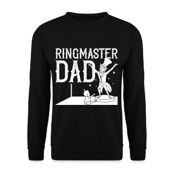 Circus Birthday Party Papa Theme Ringmaster - Unisex Sweatshirt - black - Front - Alina (178cm) & Michal (187cm)