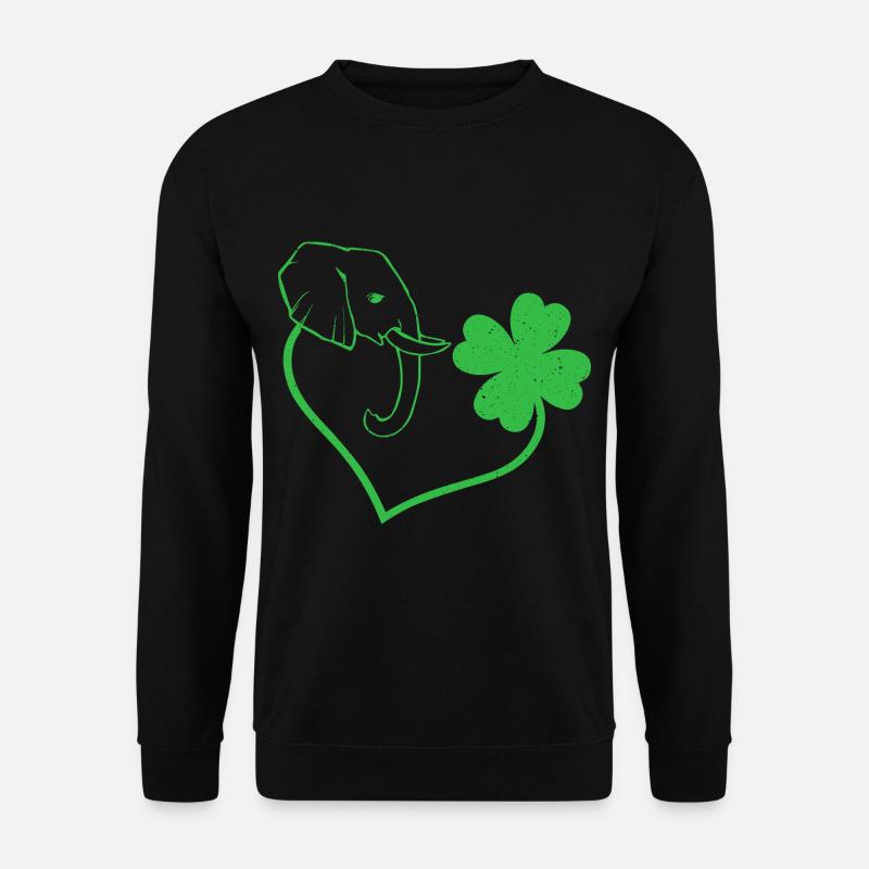 Eléphant Cloverleaf Coeur Cloverleaf - Sweat-shirt Unisexe - noir