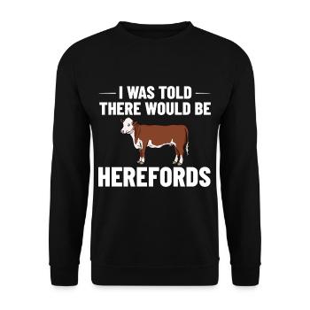Hereford Vache Bovins Bull Élevage bovin Agriculteur - Sweat-shirt Unisexe - noir - Devant - Alina (178cm) & Michal (187cm)