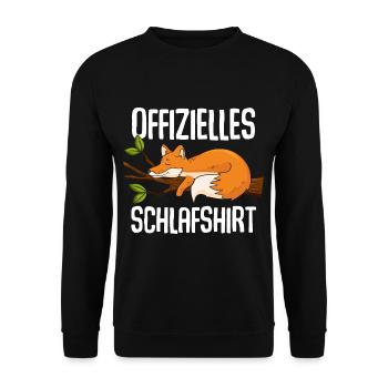 Official Fox Sleep Shirt - Unisex Sweatshirt - black - Front - Alina (178cm) & Michal (187cm)