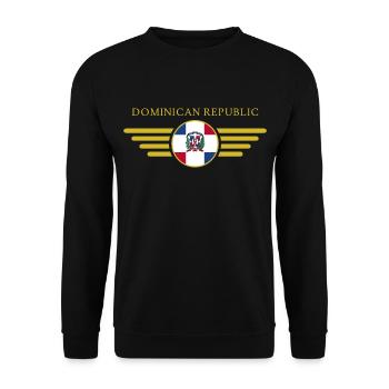 Ich liebe Dominikanische Republik Design T-Shirt - Unisex Pullover - Schwarz - Vorne - Alina (178cm) & Michal (187cm)