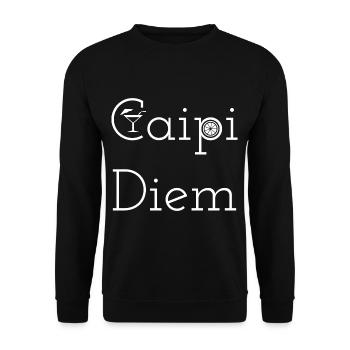 Caipi-Diem Caipirinha Cocktail - Unisex Pullover - Schwarz - Vorne - Alina (178cm) & Michal (187cm)