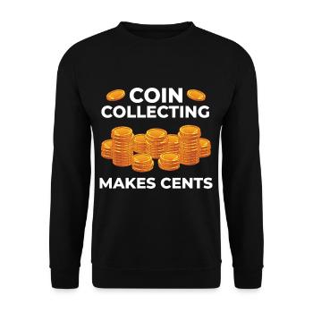 Numismatik Münzen sammeln Münzsammler Geld - Unisex Pullover - Schwarz - Vorne - Alina (178cm) & Michal (187cm)