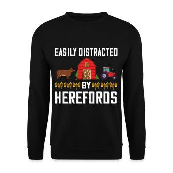 Hereford Vache Bovins Bull Élevage bovin Agriculteur - Sweat-shirt Unisexe - noir - Devant - Alina (178cm) & Michal (187cm)