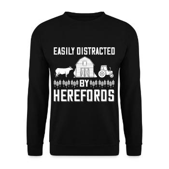 Hereford Vache Bovins Bull Élevage bovin Agriculteur - Sweat-shirt Unisexe - noir - Devant - Alina (178cm) & Michal (187cm)