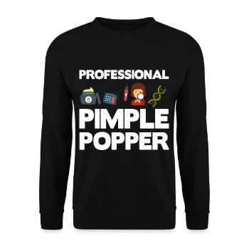 Dermatologie Hautpflege Haut Medizin Erkrankung - Unisex Pullover - Schwarz - Vorne - Alina (178cm) & Michal (187cm)