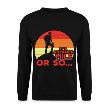 Its Another Mile Or So Hiking Joke - Unisex Sweatshirt - black - Front - Alina (178cm) & Michal (187cm)