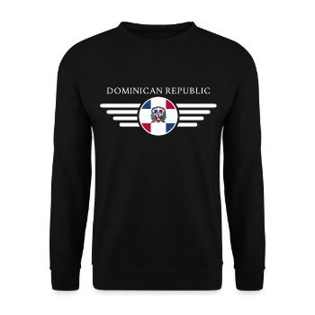 Ich liebe Dominikanische Republik Design T-Shirt - Unisex Pullover - Schwarz - Vorne - Alina (178cm) & Michal (187cm)