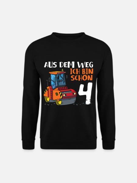 4. Geburtstag Straßenwalze Geburtstag 4 Jahre - Unisex Pullover - Schwarz