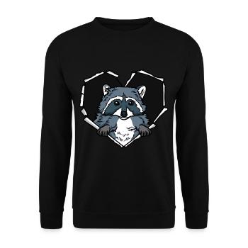Crack Raccoon Torn Hole Raccoon - Sweat-shirt Unisexe - noir - Devant - Alina (178cm) & Michal (187cm)