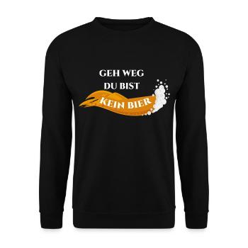 Geh weg du bist kein Bier - Mallorca Volksfest - Unisex Pullover - Schwarz - Vorne - Alina (178cm) & Michal (187cm)