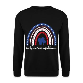 Lucky To Be A Republican  Rainbow - Unisex Sweatshirt - black - Front - Alina (178cm) & Michal (187cm)
