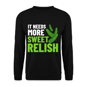 Sweet Relish Pickles Bottle Spice Jar - Unisex Sweatshirt - black - Front - Alina (178cm) & Michal (187cm)