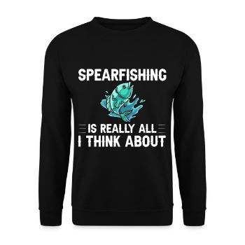 Spearfishing Spear Fishermen Fish Spear Fishermen - Unisex Sweatshirt - black - Front - Alina (178cm) & Michal (187cm)