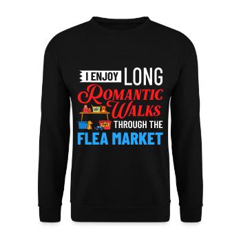 Flea Market Flea Market Funny Articles Market - Unisex Sweatshirt - black - Front - Alina (178cm) & Michal (187cm)