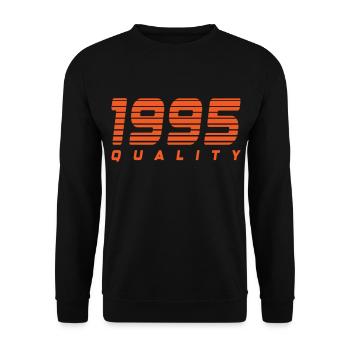 1995 quality | Farbe änderbar - Unisex Pullover - Schwarz - Vorne - Alina (178cm) & Michal (187cm)