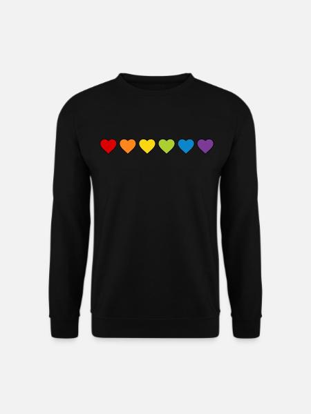 LGBT CSD LGBTQ+ HERZ REGENBOGEN HERZEN PRIDE MONTH - Unisex Pullover - Schwarz