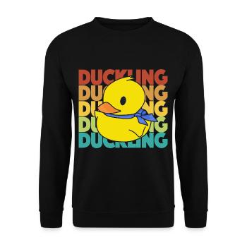 Poussins de canard aux couleurs Reto - Canards jaunes - Sweat-shirt Unisexe - noir - Devant - Alina (178cm) & Michal (187cm)