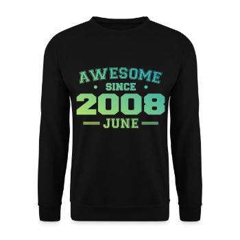 June 2008 Birthday Year 2008 June Gift 2008 - Unisex Sweatshirt - black - Front - Alina (178cm) & Michal (187cm)