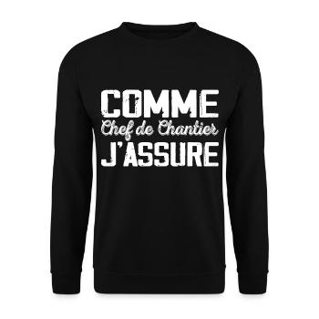 As Site Manager Humor Gift - Unisex Sweatshirt - black - Front - Alina (178cm) & Michal (187cm)