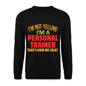 Personal Trainer Ernährung Cardio Workout Zertifiz - Unisex Pullover - Schwarz - Vorne - Alina (178cm) & Michal (187cm)