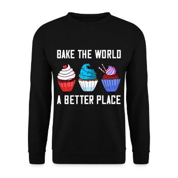 Cupcake Backen Bäckerei Bäcker Kuchen - Unisex Pullover - Schwarz - Vorne - Alina (178cm) & Michal (187cm)