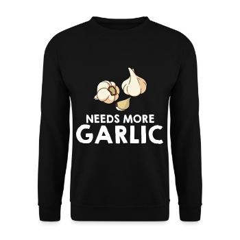Ail gousse d’ail tubercule épice Drôle - Sweat-shirt Unisexe - noir - Devant - Alina (178cm) & Michal (187cm)