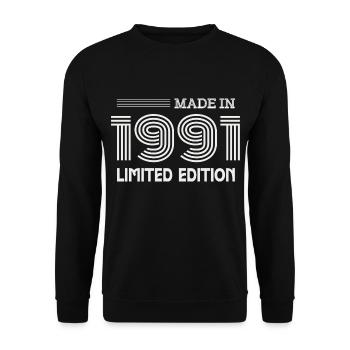 1991 Birthday Gift Idea 1991 - Unisex Sweatshirt - black - Front - Alina (178cm) & Michal (187cm)