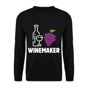 Winemaker Alcoholic Winery Profession Pacemaker Winer - Unisex Sweatshirt - black - Front - Alina (178cm) & Michal (187cm)
