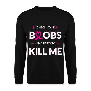 Breast cancer screening - Unisex Sweatshirt - black - Front - Alina (178cm) & Michal (187cm)