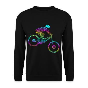 VTT Retro Calligram Cyclisme Mountain Bike Amateurs - Sweat-shirt Unisexe - noir - Devant - Alina (178cm) & Michal (187cm)