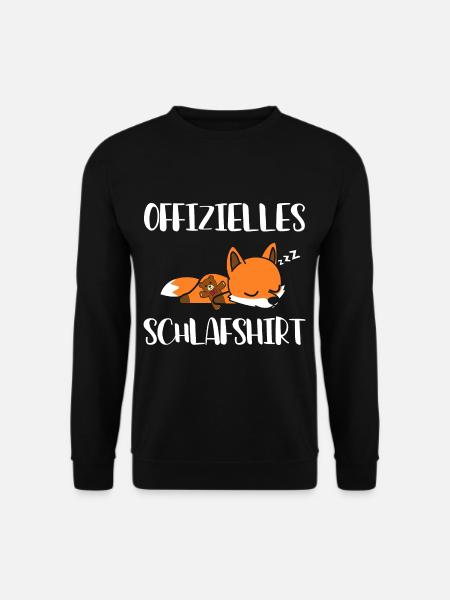 Offizielles Schlafshirt Fuchs Rotfuchs Nachthemd - Unisex Pullover - Schwarz
