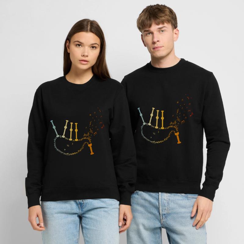 Cornemuse Musique Notes Cornemuse Joueurs de cornemuse Sweat-shirt Unisexe