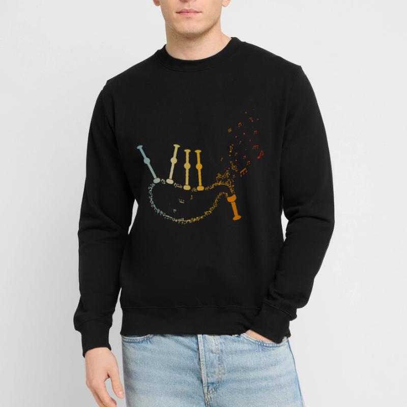 Cornemuse Musique Notes Cornemuse Joueurs de cornemuse Sweat-shirt Unisexe