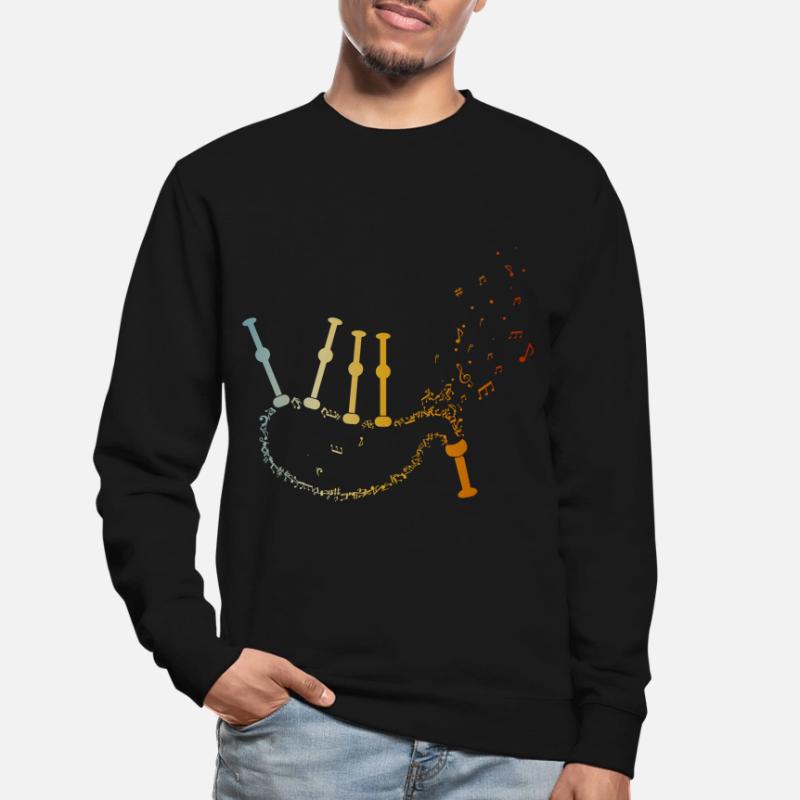 Cornemuse Musique Notes Cornemuse Joueurs de cornemuse Sweat-shirt Unisexe