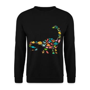 Brachiosaurus Dinosaure - Sweat-shirt Unisexe - noir - Devant - Alina (178cm) & Michal (187cm)