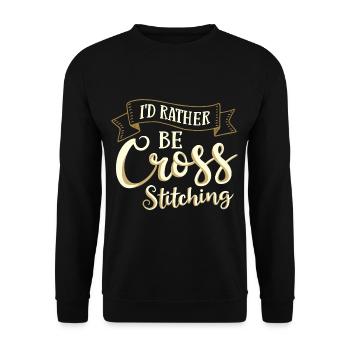 Cross Stitch Pattern Cross Stitch Needles Embroidery Weaving - Unisex Sweatshirt - black - Front - Alina (178cm) & Michal (187cm)