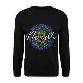 Namaste Yoga Méditation Spiritualité Mandala - Sweat-shirt Unisexe - noir - Devant - Alina (178cm) & Michal (187cm)