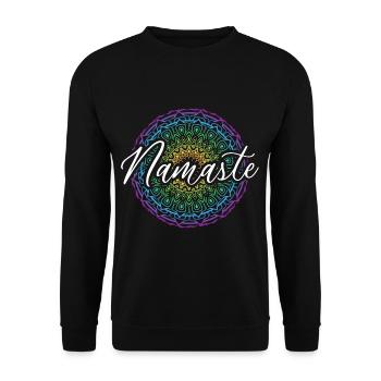 Namaste Yoga Méditation Spiritualité Mandala - Sweat-shirt Unisexe - noir - Devant - Alina (178cm) & Michal (187cm)