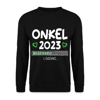 Onkel 2023 Loading - Unisex Pullover - Schwarz - Vorne - Alina (178cm) & Michal (187cm)