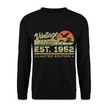 Birthday May 1952, born in May 1952 - May 1952 - Unisex Sweatshirt - black - Front - Alina (178cm) & Michal (187cm)